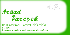 arpad parczek business card